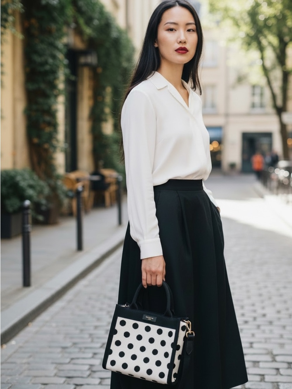 Kate Spade Target Collab Black & White Polka Dot Mini Tote - Picture 4 of 10